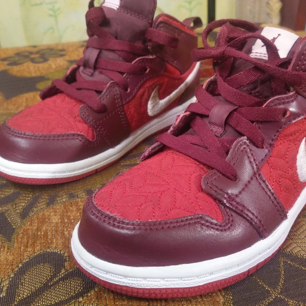 RARE Nike Jordan 1 Mid SE Gym Red/Pink Foam TD Toddler Size 10c AV5172-600 - Picture 8 of 9